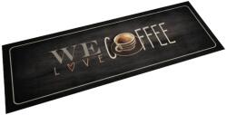 vidaXL kávé feliratos mosható bársony konyhaszőnyeg 60 x 180 cm (4005591)