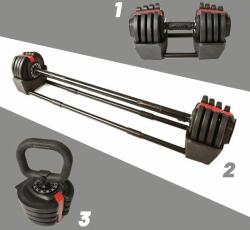 Toorx Fitness - Selector Dumbbell Barbell Kettlebell Set - állítható Súlyzó Szett Egykezes-kétkez