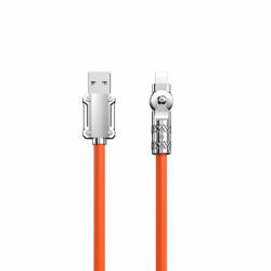 Dudao USB-A - Lightning Elforgatható Kábel - 1m 30W - Narancs (L24AC)