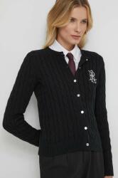 Lauren Ralph Lauren pamut pulóver fekete - fekete XS
