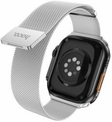 Hoco AS101 mágneses rozsdamentes acél szíj Apple Watch 42 / 44 / 45 /49 mm - ezüst színű