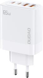 Dudao A65EU hálózati töltő 2xUSB-A és 2xUSB-C csatlakozással GaN 65W - fehér