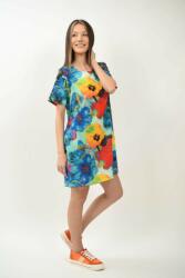 FashionLand ROCHIE SCURTA CU MANECA SCURTA SPLENDIDOZZO MULTICOLORA CU FLORI TALIE UNICA Multicolora