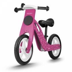 RicoKids Bicicleta de echilibru din lemn pentru copii, scaun din spuma, roti 12 inchi, Ricokids, 7614, Roz (7614)