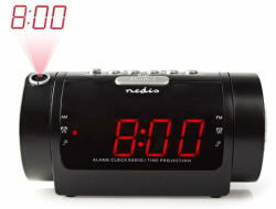 Nedis digitális ébresztőóra rádióval/ LED kijelző/ idő kijelzés/ AM/ FM/ késleltetett ébresztés/ kikapcsoló időzítő/ 2 ébresztés/ fekete színű