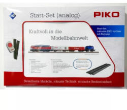 PIKO Piko: játékvonat kezdőkészlet, BR 218 dízelmozdony tehervagonokkal, ágyazatos sínnel (57154)