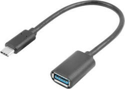 Lanberg USB-C(M) 3.1 USB-A(F) adapter kábel 15CM fekete OTG (AD-UC-UA-04)
