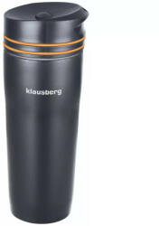 Klausberg dupla falú utazó bögre 380ml - fekete / narancs (KB-7149O) (KB-7149O)