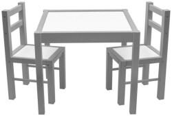 DREWEX Gyerek fa asztal székekkel Drewex szürke - pindurka