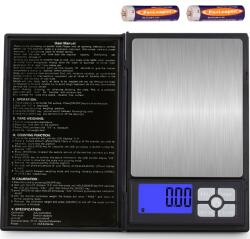 Retoo Mini elektronikus zsebmérleg LCD kijelzővel, 0, 01-500 g, pontosság 0, 01 g, fekete (E703)