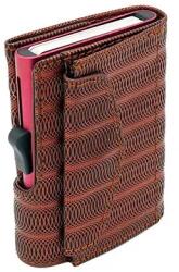 C-SECURE Картодържател C-SECURE XL с портфейл и монетник, Red Metallic leather (XL-COIN-WCH001-MTL-RD-RD)