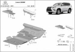 Scut Protection Lexus GX460, 2010-2024 - Acél Motor és hűtővédő lemez