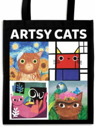 Mudpuppy Art Cats újrafelhasználható bevásárlótáska