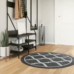 vidaXL fekete-fehér mosható csúszásgátló szőnyeg Ø 120 cm (136608)