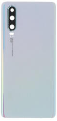 Huawei P30 akkufedél (hátlap) kamera lencsével és ragasztóval, fehér, breathing crystal OEM