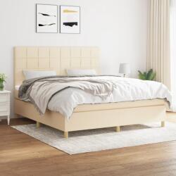 vidaXL krémszínű szövet rugós ágy matraccal 160 x 200 cm (3142350)