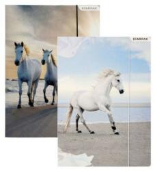 Starpak Lovas gumis mappa - A4 - fehér lovak - 2-féle (IMO-SP-298952FEHER-2FELE)
