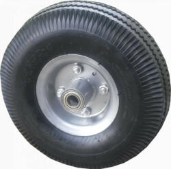 Molnárkocsi kerék - eltolt tengelyű - felfújható golyóscs. (10"x3.5-4) 17mm tengely (PR1804-17)