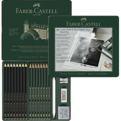 Faber-Castell AG Grafitceruza Készlet Pitt Matt és Castell 9000 20 darab/doboz Fém Dobozban (ST115224)