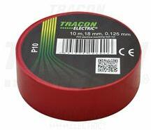 TRACON Szigetelőszalag piros 18mm x 10m PVC 90°C max. TRACON - P10 (P10)