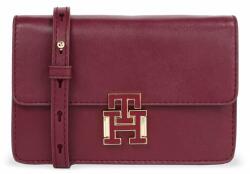 Tommy Hilfiger Geantă Pushlock Leather Small Crossover AW0AW15227 Roșu