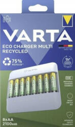 VARTA Eco Charger Multi Recycled töltő + 8db AA 2100 mAh akkumulátor - 57682 (VARTA-57682)