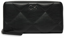 Calvin Klein Portofel Mare de Damă Re-Lock Quilt Za Wallet Lg K60K610774 Negru