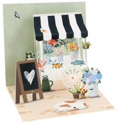 Popshots képeslap, mini, Virágbolt / Flower Cart (TR350)