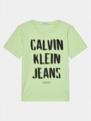 Calvin Klein Tricou Pixel Logo IB0IB01974 Verde Relaxed Fit