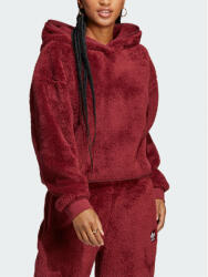 Adidas Bluză Essentials+ Fluffy Teddy Hoodie HY1719 Roșu Loose Fit