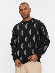 Calvin Klein Pulover Stacked Logo Aop Sweater J30J325287 Negru Regular Fit