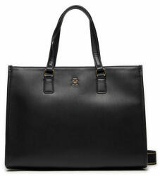 Tommy Hilfiger Geantă Th Monotype Tote AW0AW15978 Negru