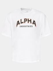 Alpha Industries Tricou College 146501 Alb Relaxed Fit