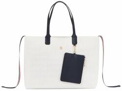 Tommy Hilfiger Geantă Iconic Tommy Tote Perf AW0AW16104 Alb
