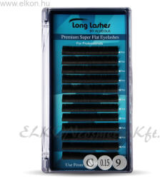 Long Lashes Premium Super Flat C / 0, 15 - 9mm (LLSFC7150009) - elkon