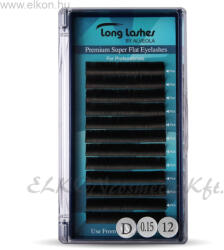 Long Lashes Premium Super Flat D / 0, 15 - 12mm (LLSFD7150012) - elkon