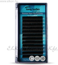 Long Lashes Premium Super Flat C / 0, 15 - 10mm (LLSFC7150010) - elkon