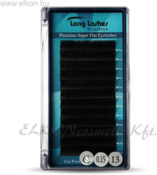 Long Lashes Premium Super Flat C / 0, 15 - 13mm (LLSFC7150013) - elkon