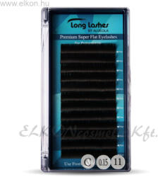 Long Lashes Premium Super Flat C / 0, 15 - 11mm (LLSFC7150011) - elkon