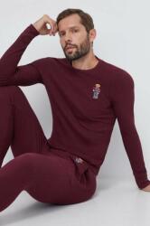 Ralph Lauren pizsama bordó, férfi, sima - burgundia XXL