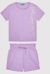 United Colors Of Benetton Set tricou și pantaloni scurți 3096CK004 Violet Regular Fit