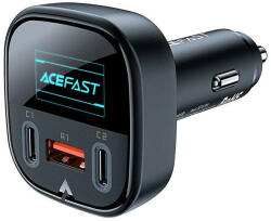  Autós töltő Acefast B5, 101 W, 2x USB-C + USB, OLED (fekete)