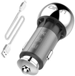 LDNIO C1 USB, USB-C Autós töltő + Lightning kábel