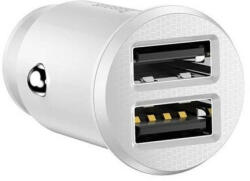 Baseus Grain autós töltő 2x USB 5V 3.1A (fehér) - szalaialkatreszek
