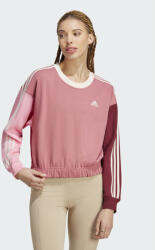 Adidas Bluză Essentials 3-Stripes Crop Sweatshirt IC9875 Roz Loose Fit