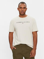 Tommy Jeans Tricou Linear Logo DM0DM17993 Bej Regular Fit