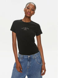 Tommy Jeans Tricou Essential Logo DW0DW18140 Negru Slim Fit