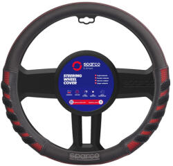 Sparco Kormányvédő, Sparco, PVC, fekete-piros, 38 cm (SPS101RD)