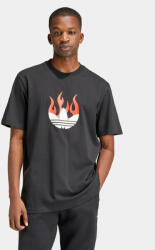 Adidas Tricou Flames Logo IS0178 Negru Loose Fit