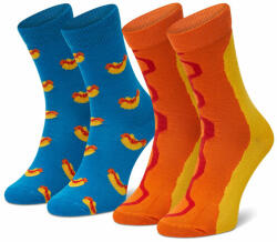 Happy Socks Set de 2 perechi de șosete lungi pentru copii KHDO02-6700 Albastru